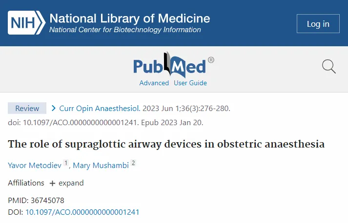 the role of supraglottic airway devices in obstetric anaesthesia pubmed